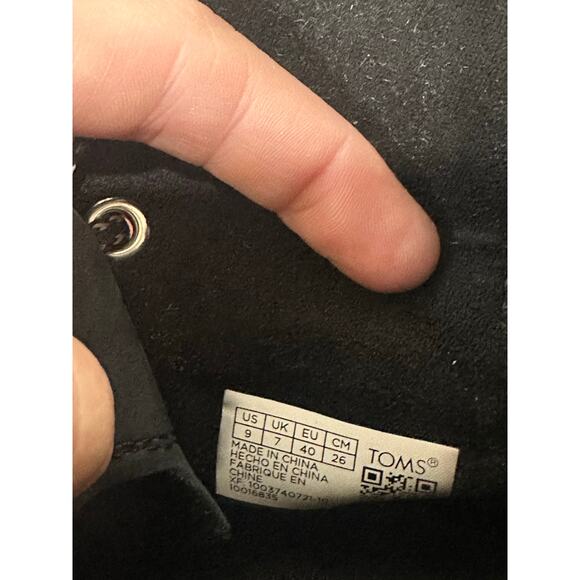 Tom’s Frankie Lace Up Leather Boots Sz 9 Black Gray Nice! - Picture 6 of 6